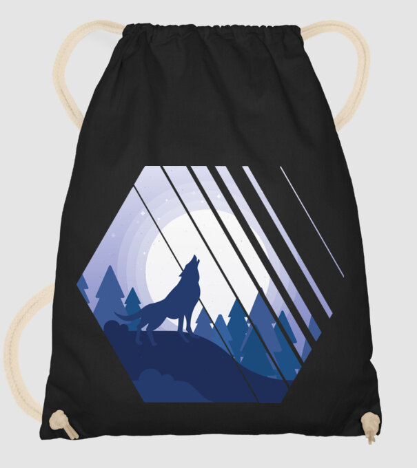 Urlet de lup model negru pe tricou