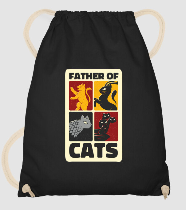 Father of Cats Game of Thrones parodie model negru pe tricou