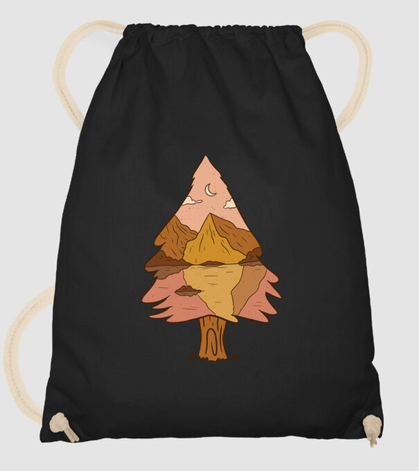 Brad Natură model negru pe tricou