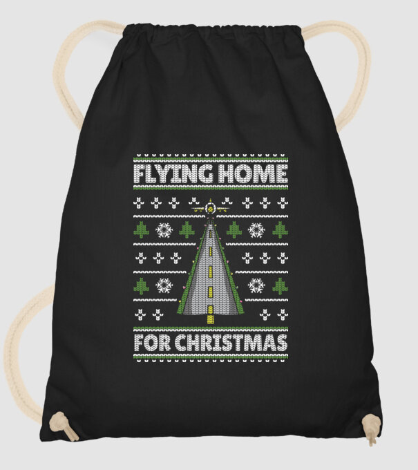 Flying Home for Christmas Pulover urât model negru pe tricou