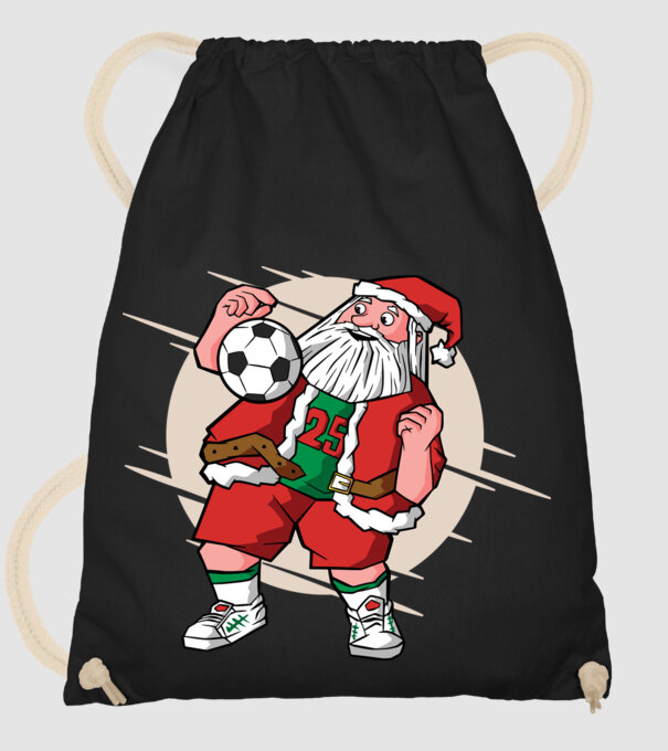Moș Crăciun Fotbalist model negru pe tricou