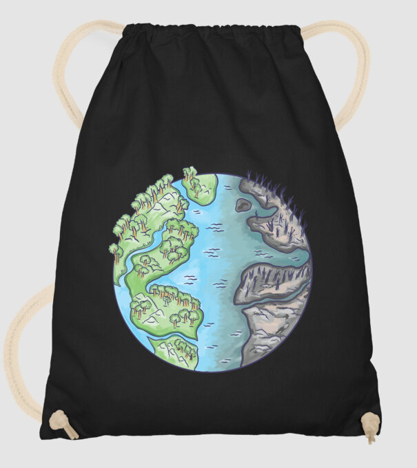 Distrugerea Pământului model negru pe tricou