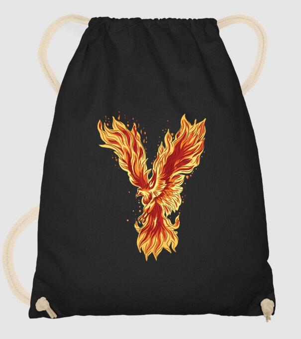 Pasărea Phoenix model negru pe tricou