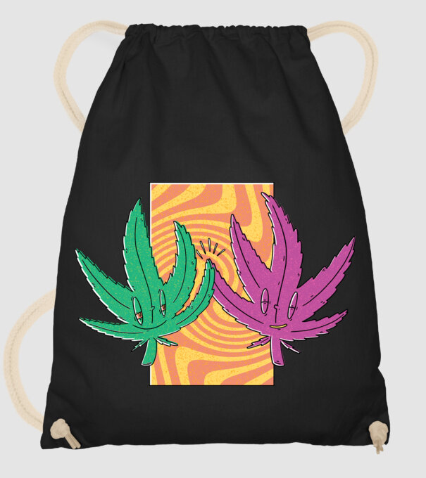 Frunze marijuana salut model negru pe tricou