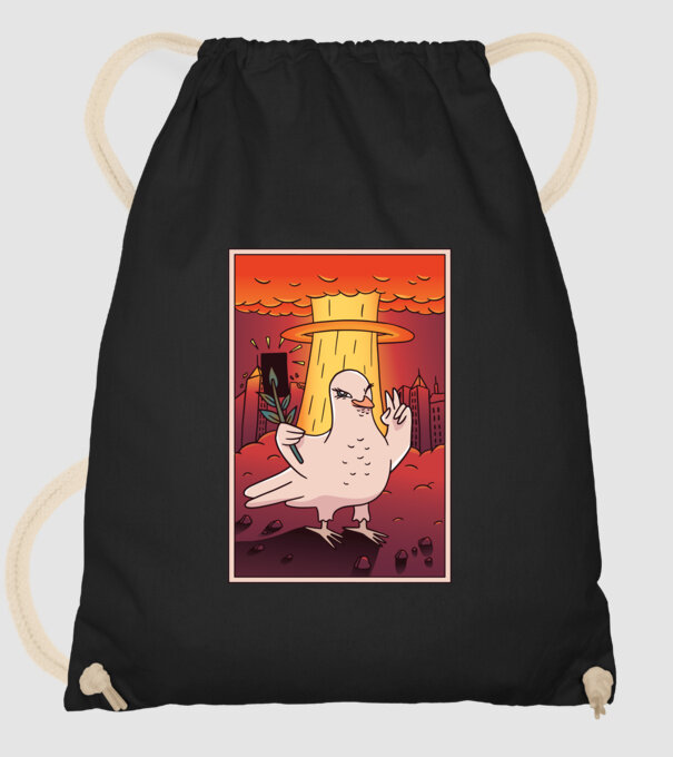 Selfie Porumbel Bombă nucleară model negru pe tricou
