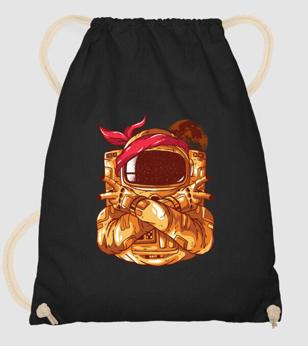 Gangsta Astronaut astronaut rapper model negru pe tricou