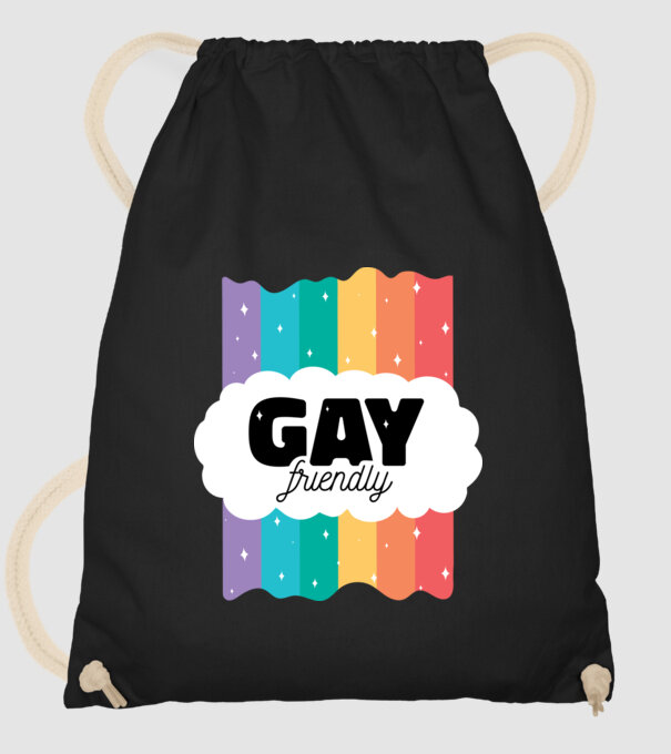 Gay friendly model negru pe tricou