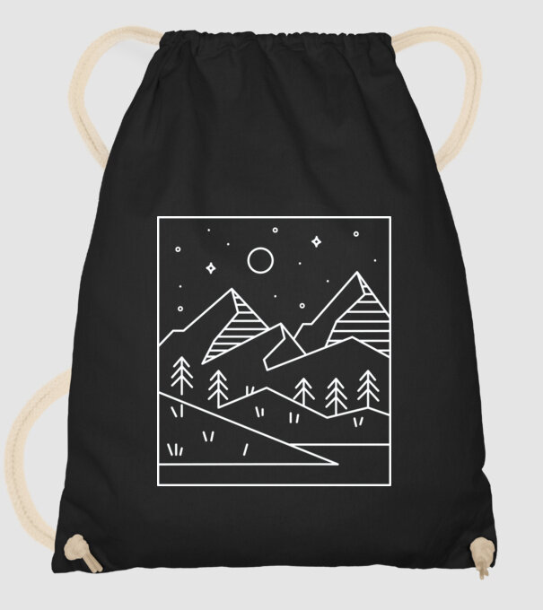 Peisaj geometric model negru pe tricou