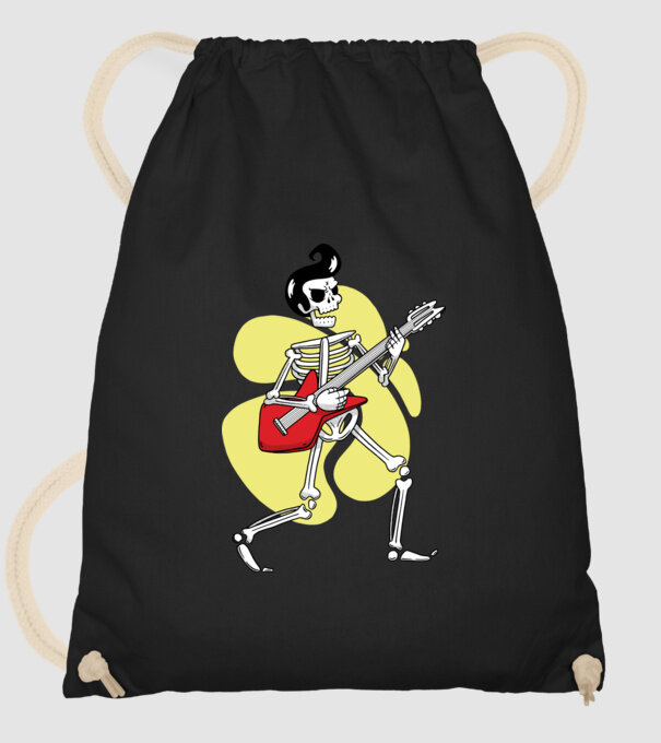 Schelet Elvis cu chitară model negru pe tricou