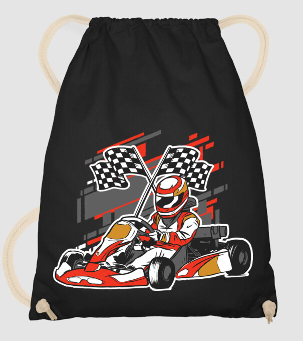 Gokart model negru pe tricou