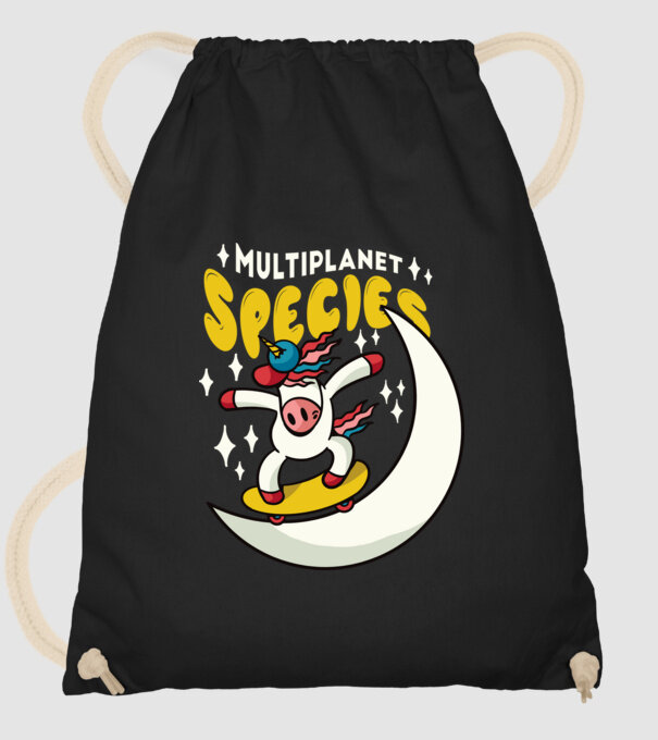 Skateboarding unicorn model negru pe tricou