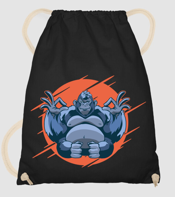 Gorilă Meditație model negru pe tricou