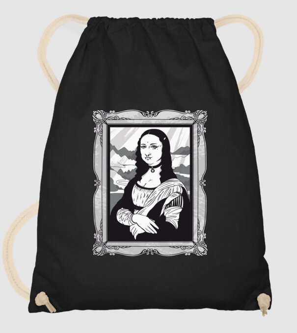 Mona Lisa gotică model negru pe tricou