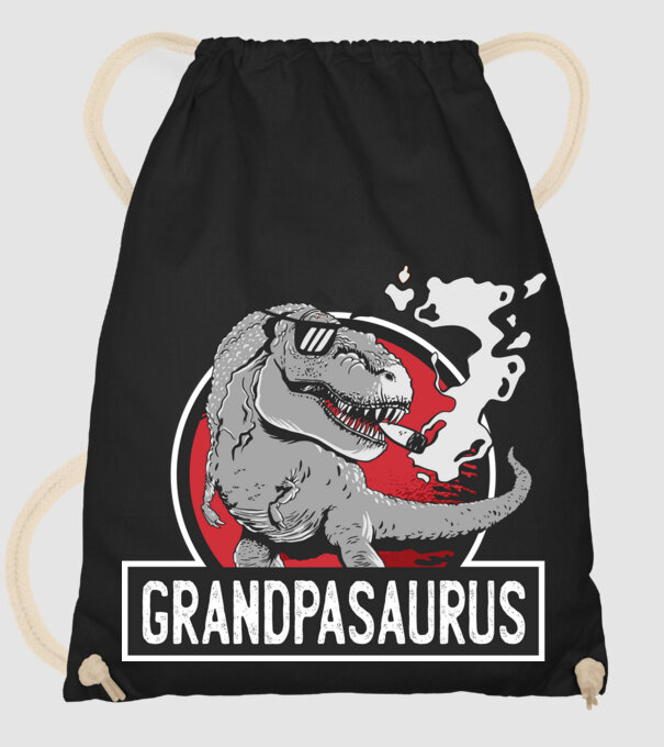 Grandpasaurus T-rex model negru pe tricou