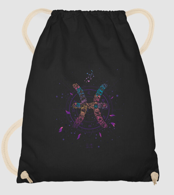 Pisces Zodiac model negru pe tricou