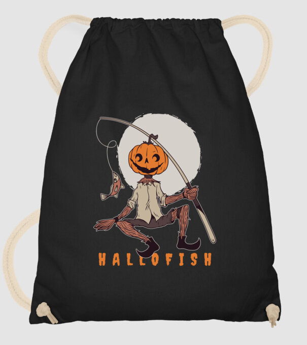 Hallofish - Pescar Halloween model negru pe tricou