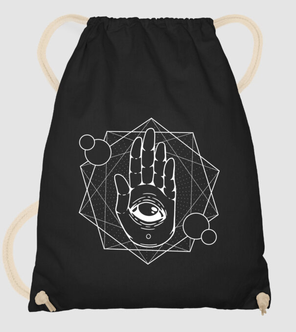 Mână Hamsa - Mâna lui Dumnezeu model negru pe tricou