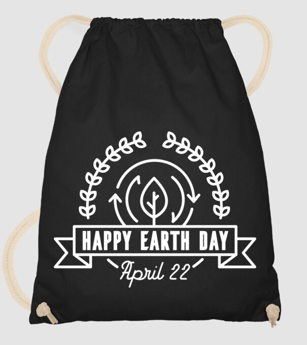 Happy Earth Day - Ziua Pământului model negru pe tricou