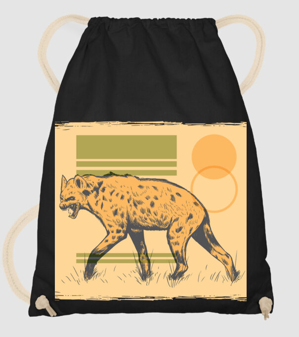 Hienă model negru pe tricou