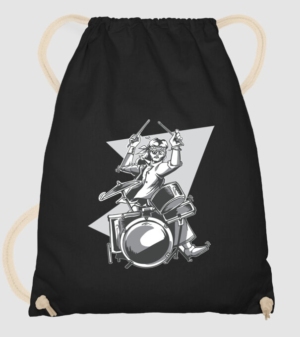 Hippy baterist model negru pe tricou
