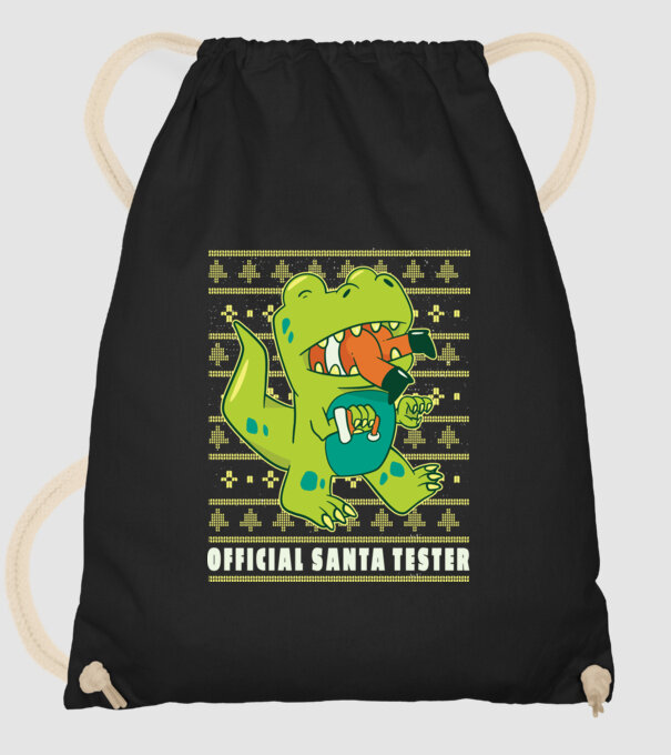 Tester oficial Moș Crăciun model negru pe tricou