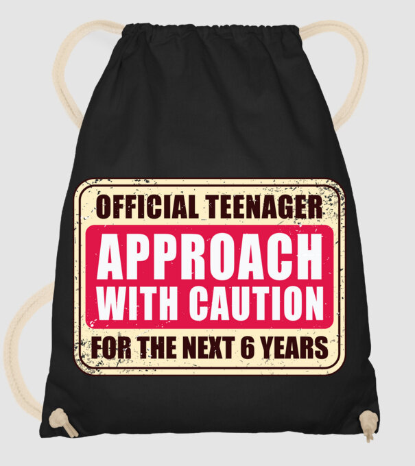 Adolescent oficial Abordați cu prudență model negru pe tricou