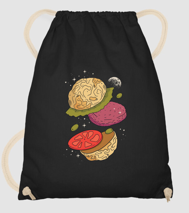 Burger lună model negru pe tricou