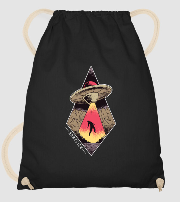 Dor de casă alien model negru pe tricou