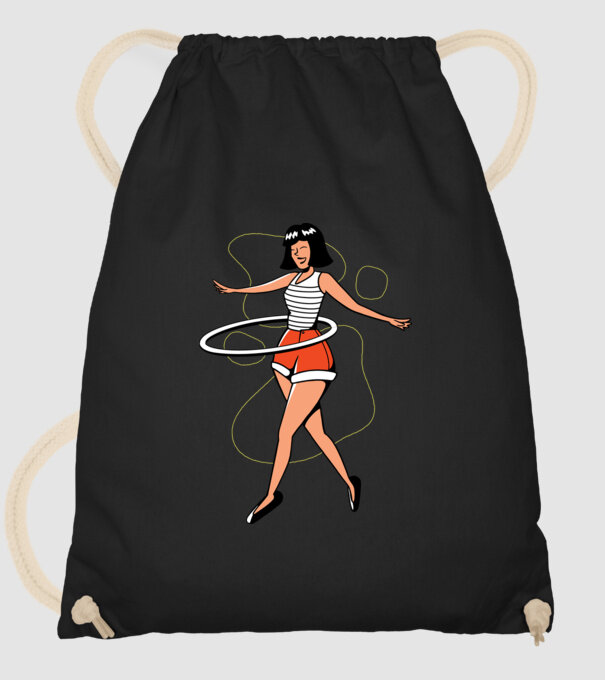 Cerc hula-hoop model negru pe tricou