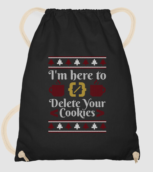 'I''m here to delete your cookies' model negru pe tricou