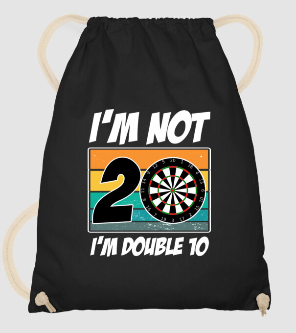 'I''m not 20 I''m double 10 darts birthday' model negru pe tricou
