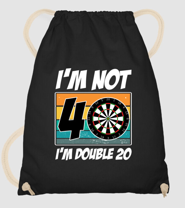 'I''m not 40 I''m double 20 darts birthday' model negru pe tricou