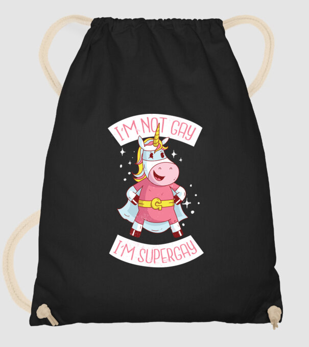 'I''m not gay i''m supergay' model negru pe tricou