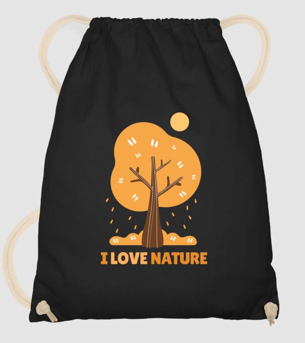 I Love Nature model negru pe tricou