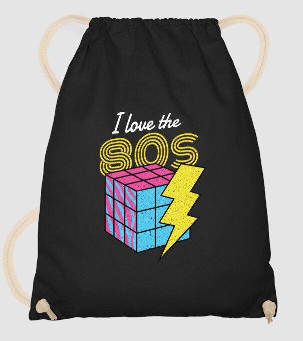 I love the 80s Cub Rubik model negru pe tricou