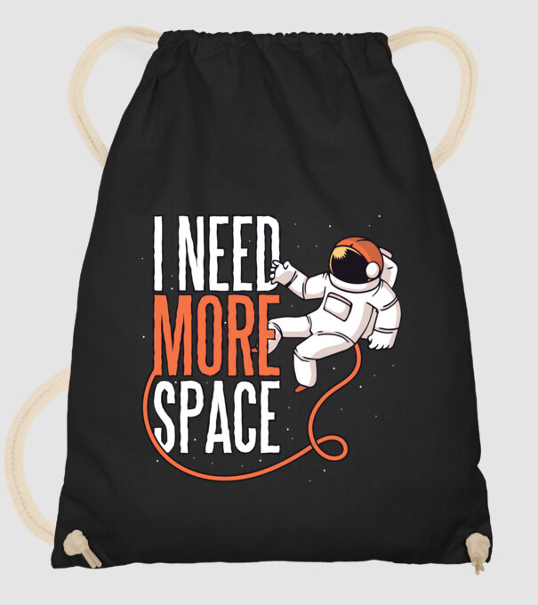 I need more space tricou astronaut model negru pe tricou