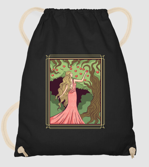 Zeița Idunna model negru pe tricou