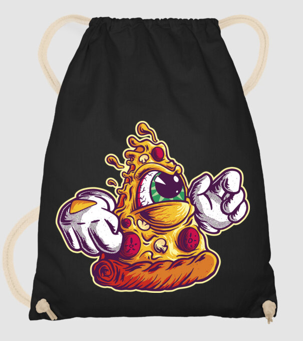 Pizza Illuminati model negru pe tricou