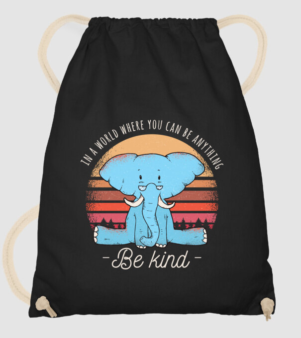 In a world where you can be anything be kind tricou elefant model negru pe tricou