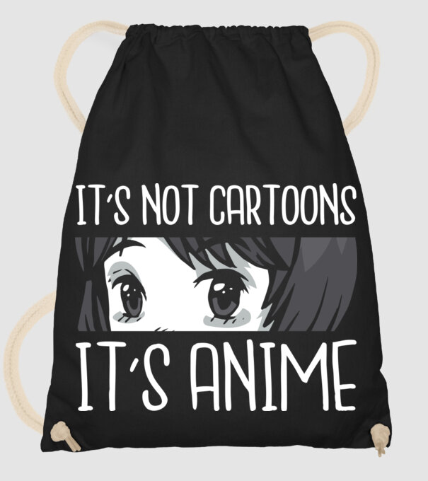 'It''s not cartoons it''s anime' model negru pe tricou