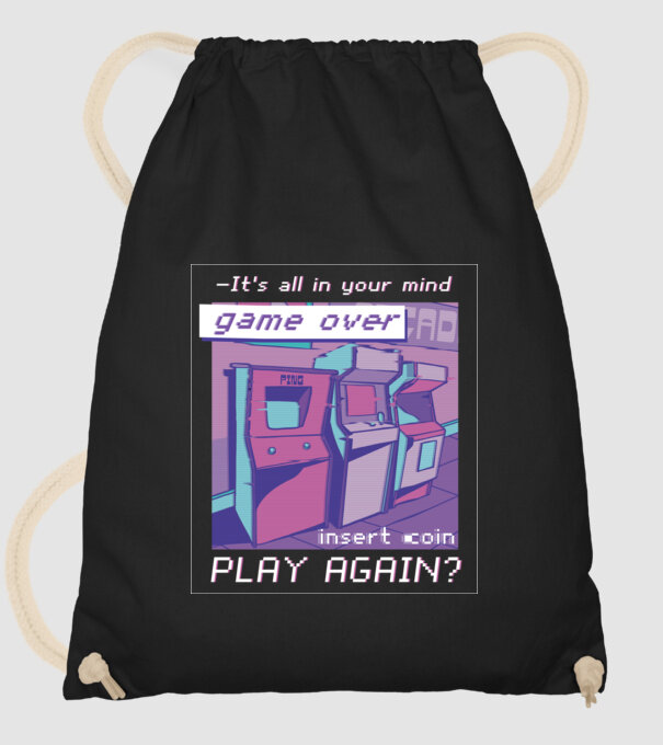 Sala de jocuri Retro Arcade model negru pe tricou