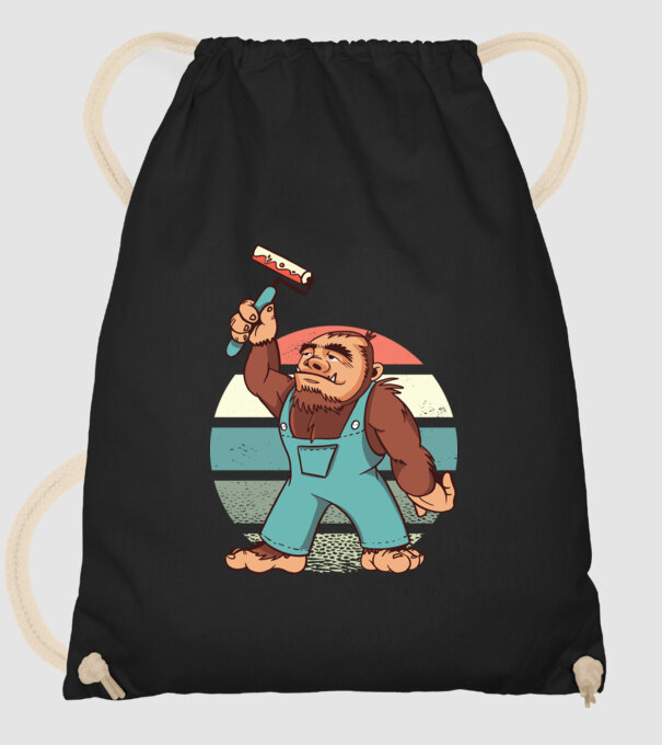 Zugrav Yeti model negru pe tricou