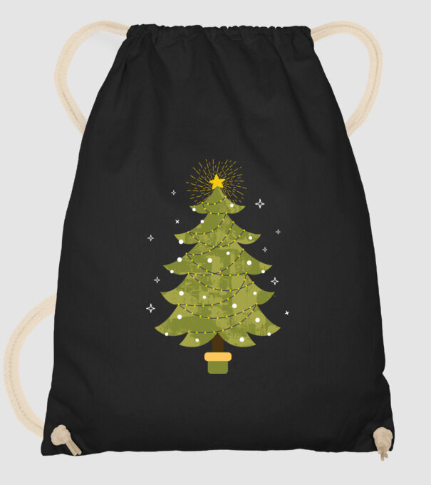 Pom de Crăciun model negru pe tricou