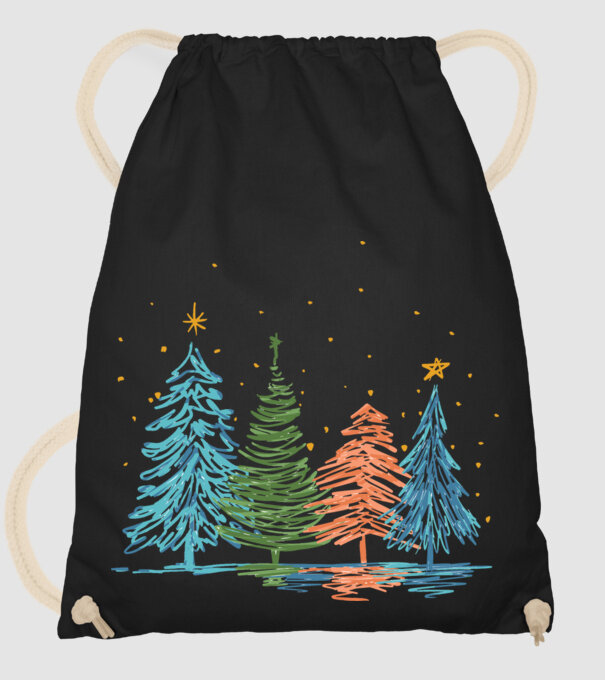 Pom de Crăciun desen model negru pe tricou