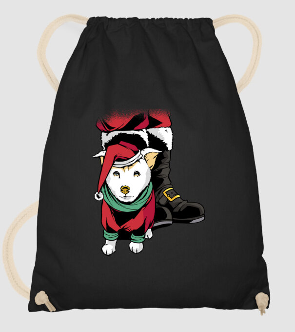 Cățeluș de Crăciun model negru pe tricou