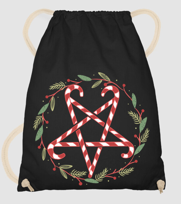 Pentagrama de Crăciun model negru pe tricou