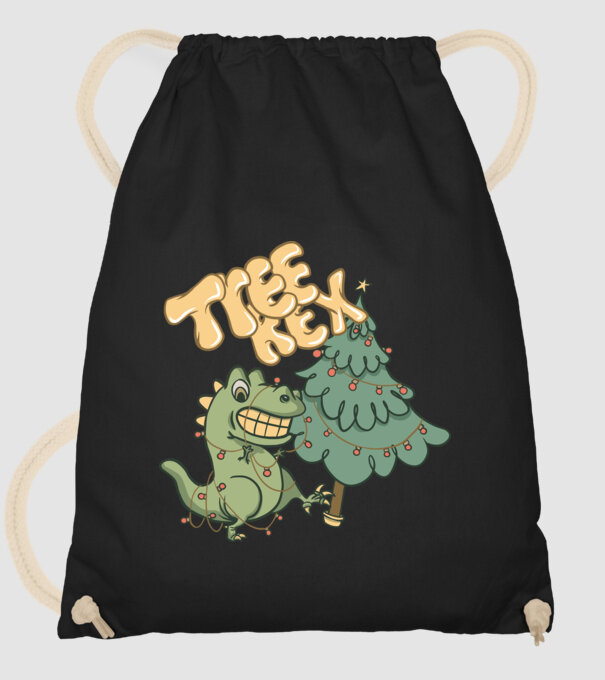T-rex de Crăciun model negru pe tricou