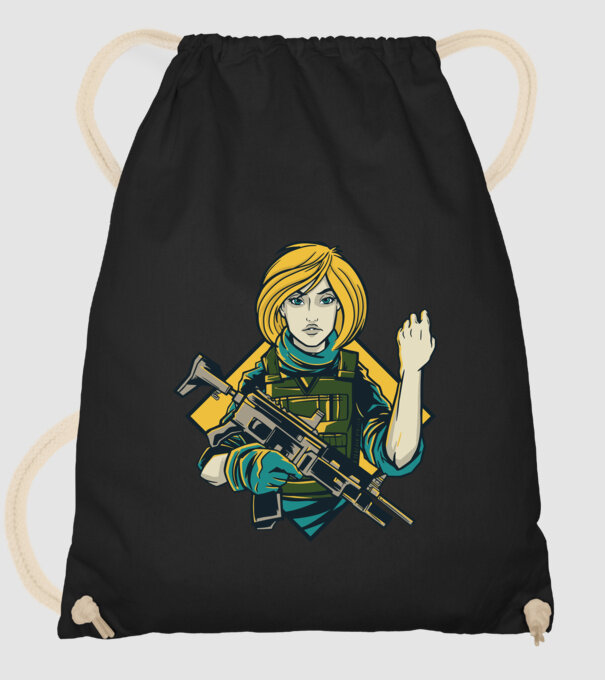 Fată Soldat model negru pe tricou