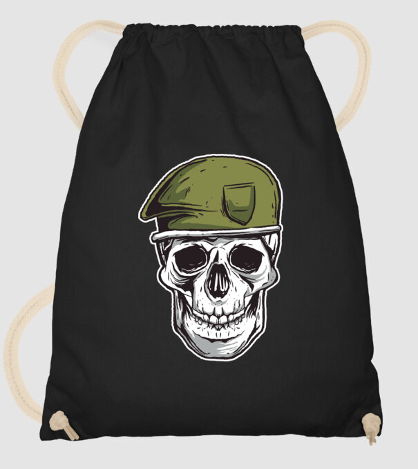 Craniu Soldat model negru pe tricou