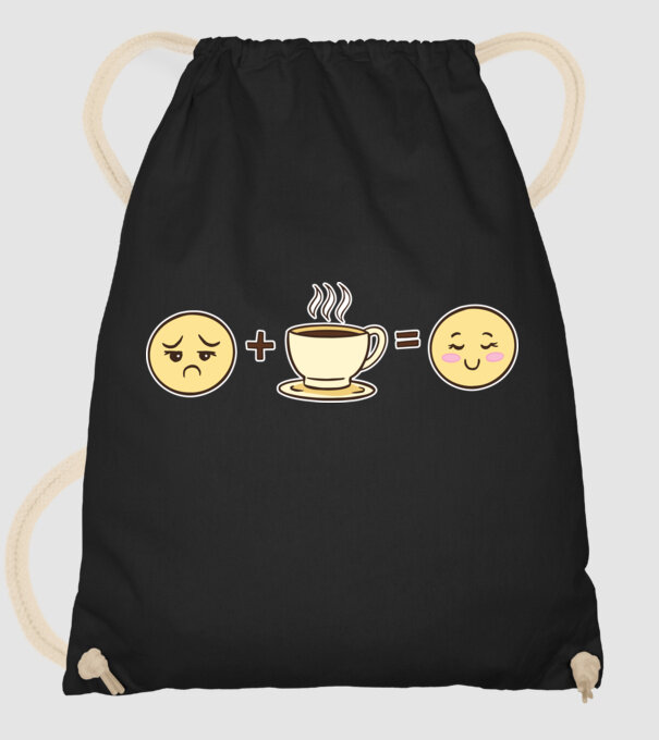 Cafea Fericire model negru pe tricou